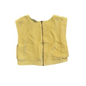 LTX Sportswear Green Crop Tank Top Women’s M Textured Rayon Zip Back Utility